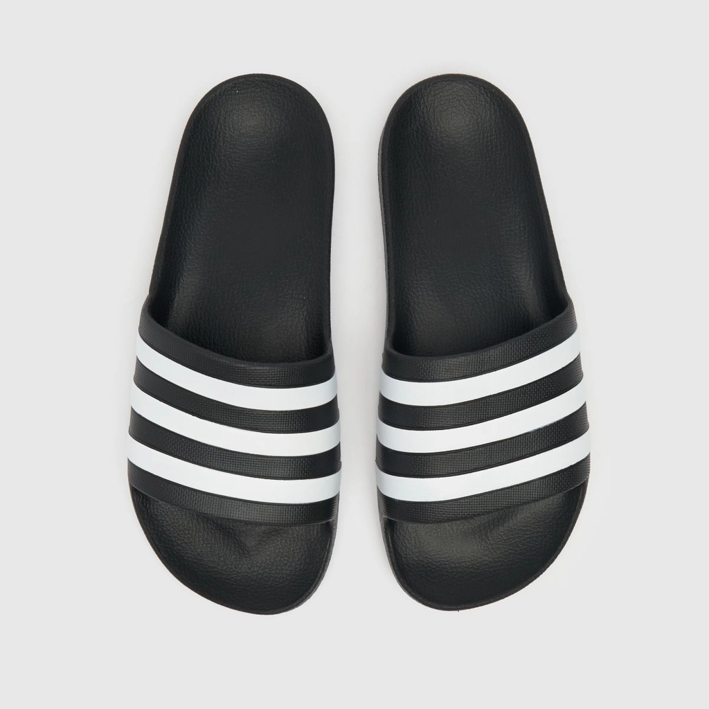 Adidas Originals adilette aqua sandals in black & white
